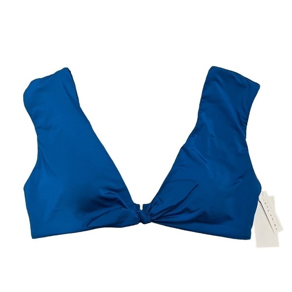 NEW Trina Turk front tie bikini top size 12 blue - Picture 3 of 13
